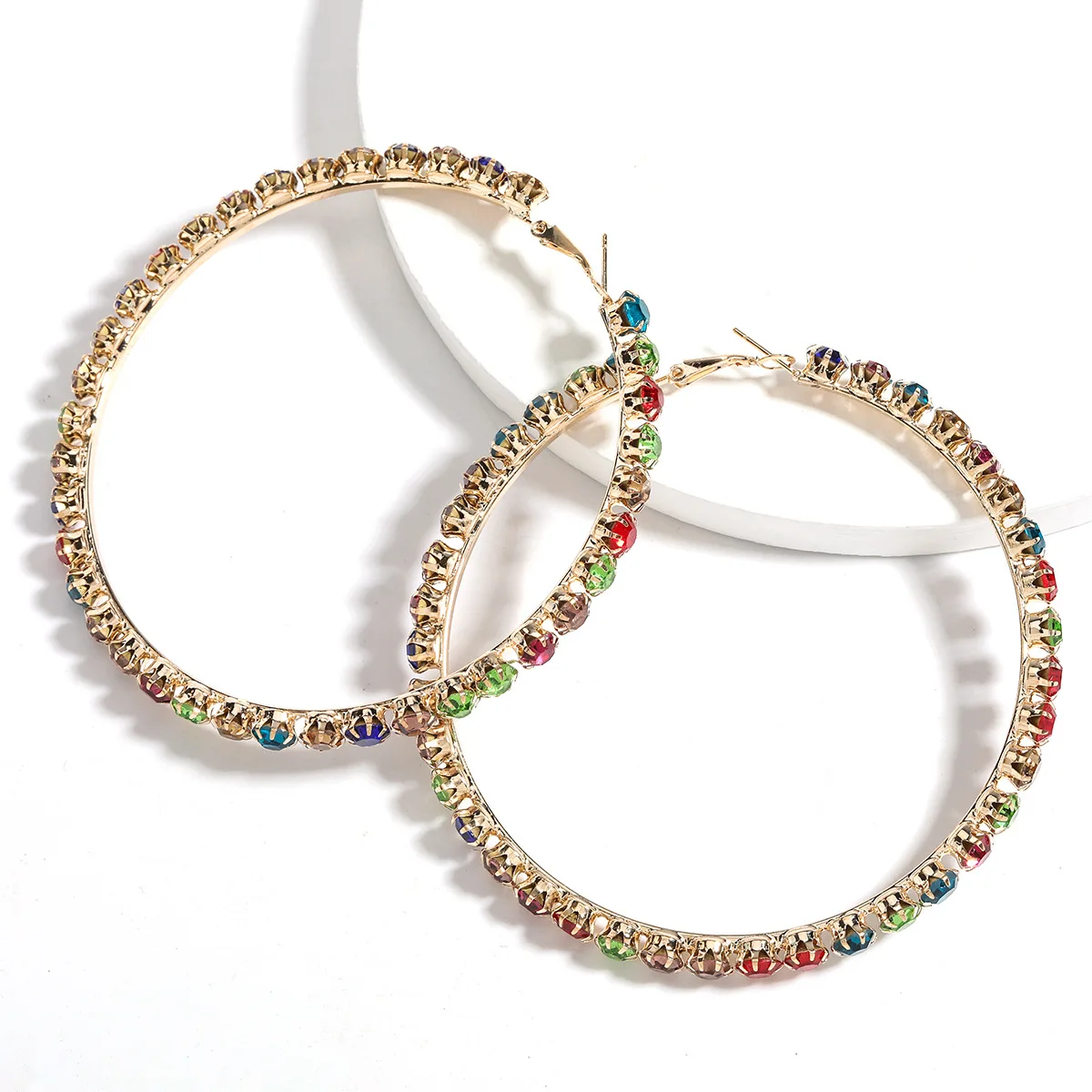 

Multicolor RhinestoneEarrings Fashion Retro Earrings Female Personality Party Earrings Jewelry