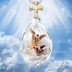 2021 уникальная женская бижутерия, модное ожерелье с подвеской в виде креста с кристаллами, Архангел, Майкл, ангел для женщин, молитва