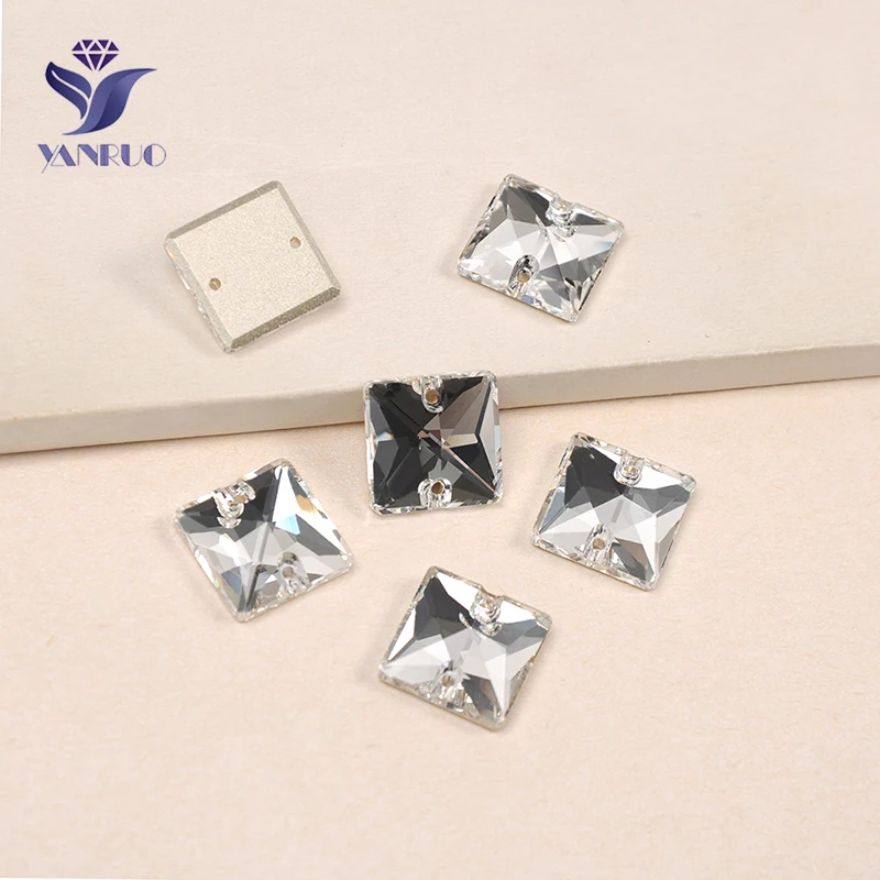 Crystal 3240 квадратных 12 14 16 22 мм Crystal AB Шить на кристаллы Свадебные платья плоской задней кристалл Стекло Камни Вышивание Стразы - Цвет: Crystal