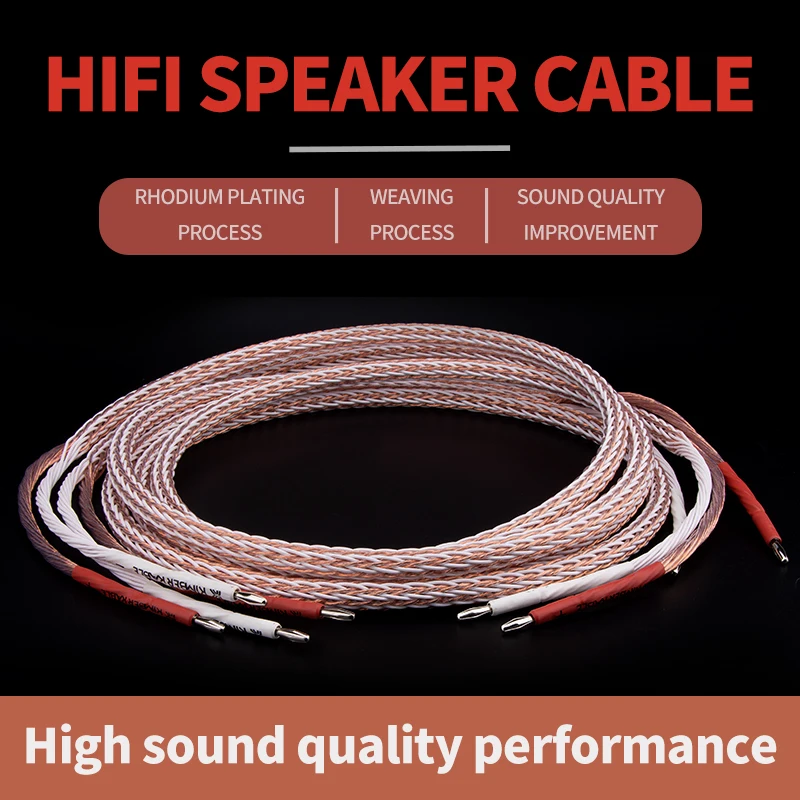 Одна пара QINCROWN Hifi кабель усилителя динамика 12TC 24 ядра лихорадка провод динамика с банановым штекером Y-образной вилкой