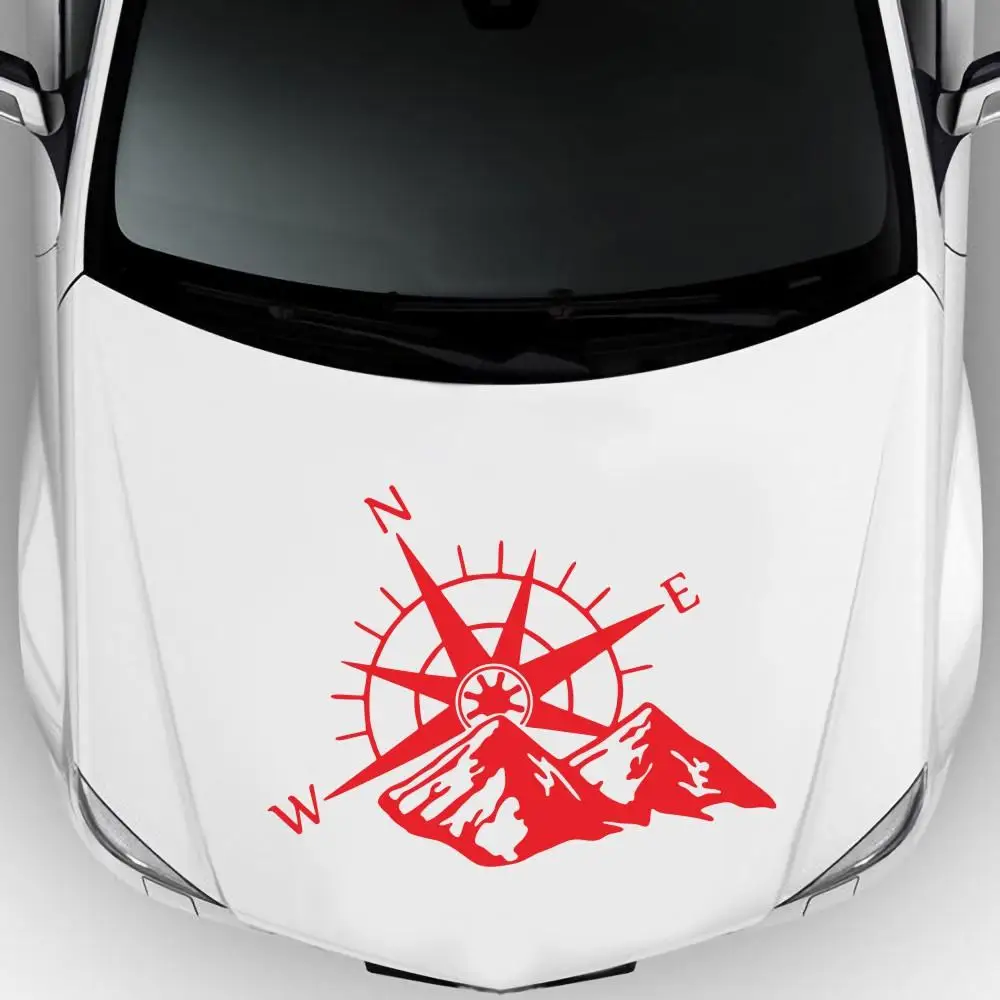 

Car Hood Sticker Compass Mountains Sticker Large Decal Camper Van Motorhome Wall Art Vinyl
