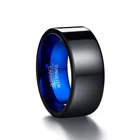 10 мм классические черные синие 100% вольфрамовые карбидные кольца для мужчин обручальные кольца полировочное вольфрамовое стальное кольцо