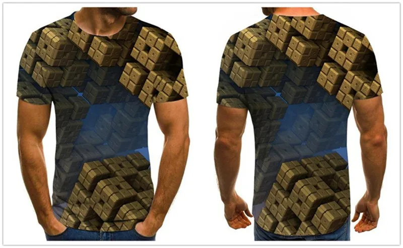 

Multicolor optional 2021 New Summer 3d Printed Men's Short Sleeve T-shirt, Robot 3d Printing Loose Cool Short Sleeves