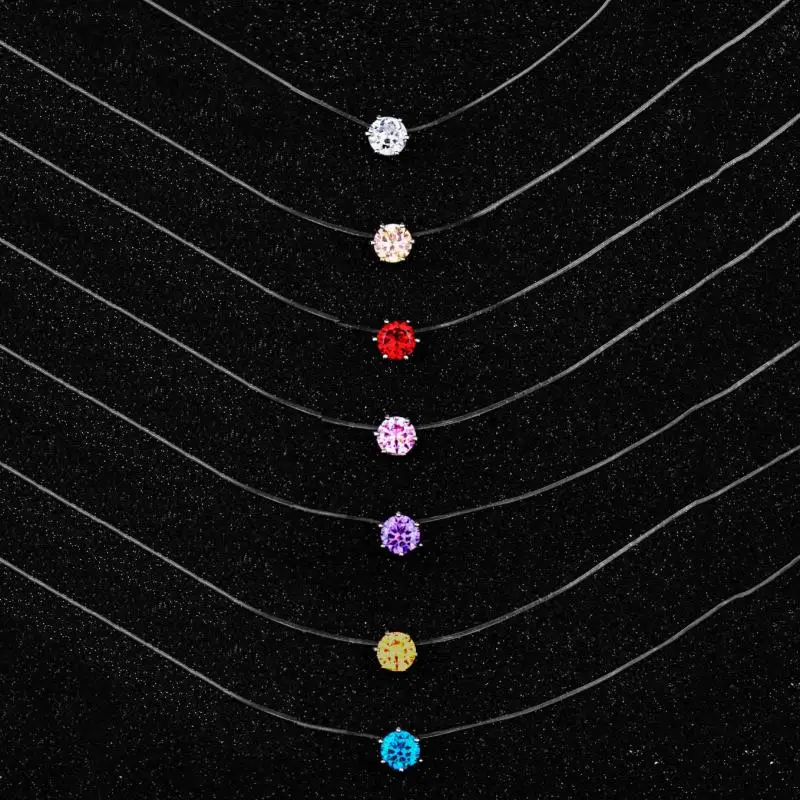 Женское ожерелье с подвеской-рыбкой невидимое кристаллами и фианитами - купить