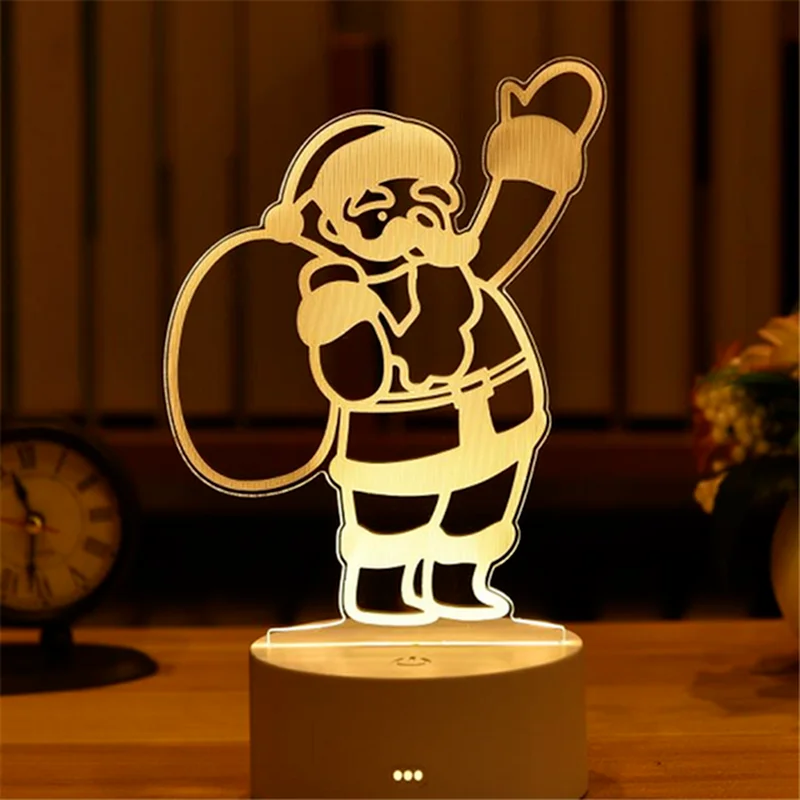 

Рождественские украшения для дома, елка, лось, Рождество, 3D акриловый Ночной светильник с USB, рождественский подарок, Рождество 2022, новый год,...