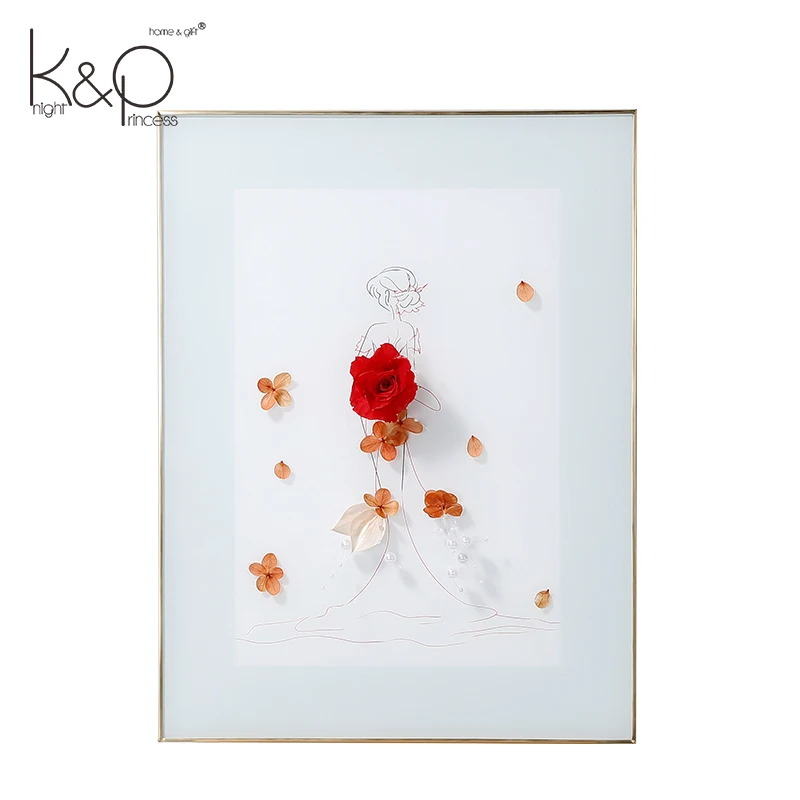 

CY Preserved Fresh Flower Portrait Modeling Background Wall Living Room Sofa Hanging Painting Restaurant Decoration Painting