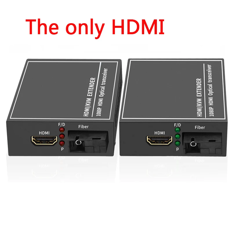 Конвертер HDMI совместимый с оптоволоконным расширителем видео KVM(HDMI + USB) для