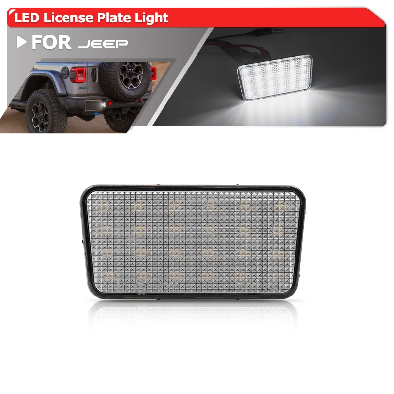 

1x Fits For Jeep Wranlger JL 2018 2019 2020 2021 SMD White Canbus Led License Plate Light OEM: 68310837AA Auto Rear Tag Lamp