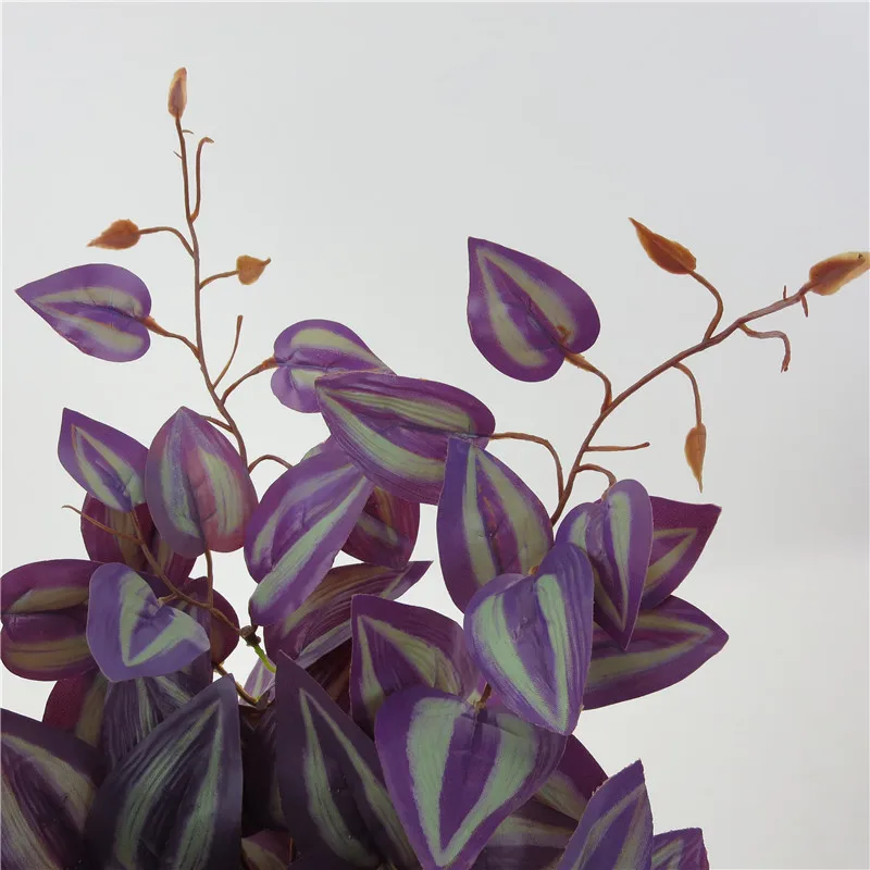 Artificial Silk Purple Eyebrow Leaves Branch For Home Wedding Party Decor Craft Multicolor Fall Vivid Fake Flower Leaf | Дом и сад