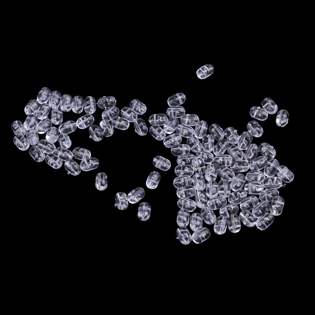 100 шт./200 шт. прозрачные рыболовные бусины пластиковые овальные 6 мм или 8 двойные