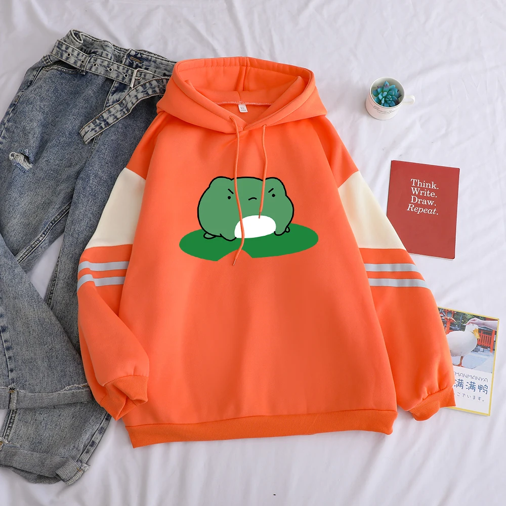 

Autumn And Winter Fleece Casual Pullover Thick Cartoon Printed Women Hoodies Hot Harajuku Contrast Color Sweatshirt Female