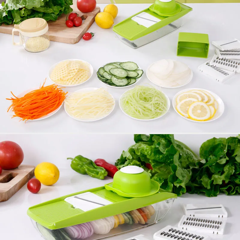 Ручной измельчитель овощей со стальным лезвием мандолина слайсер для продуктов