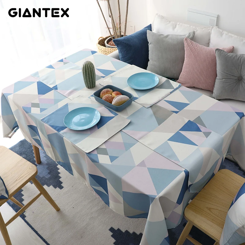 GIANTEX Водонепроницаемая скатерть из хлопчатобумажной ткани прямоугольные