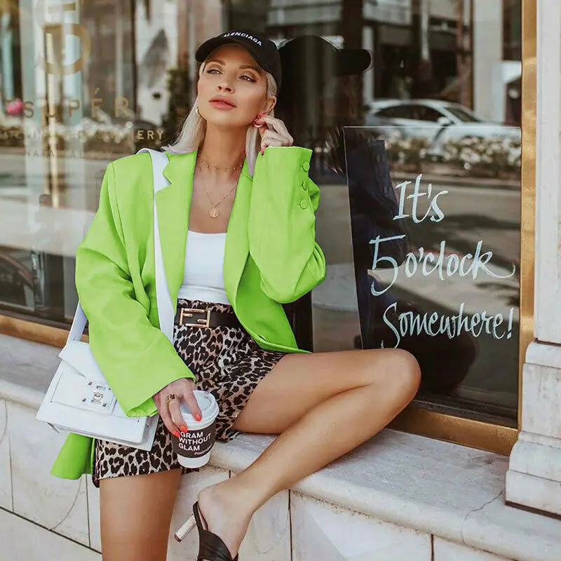 Элегантный женский блейзер с длинным рукавом пиджак Женский Осенний