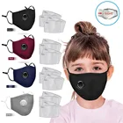 4 шт., Детская Хлопковая маска Pm2.5 для мальчиков и девочек, многоразовая детская маска для рта, Пылезащитная маска с фильтром