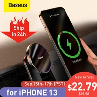 baseus magnetic car wireless charger for iphone 13 iphone 12 pro max wireless charging car charger phone holder air vent stand