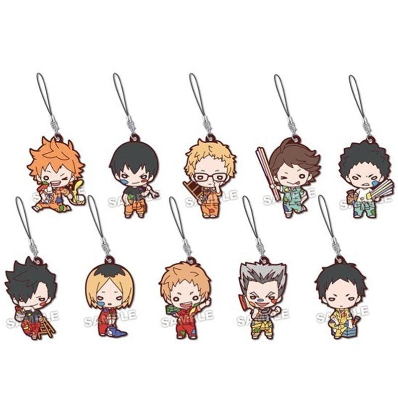 

Haikyuu! Anime Hinata Tobio Bokuto Koutarou Kuroo Tetsuro Kozume Kenma Painting Rubber Keychain