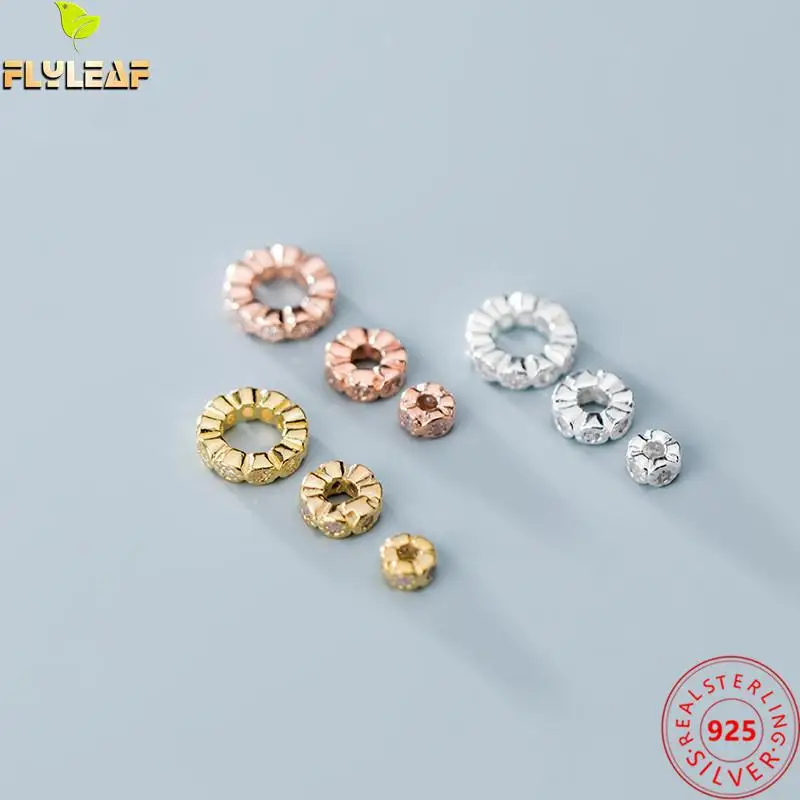 Бусины из серебра 925 пробы с цирконом