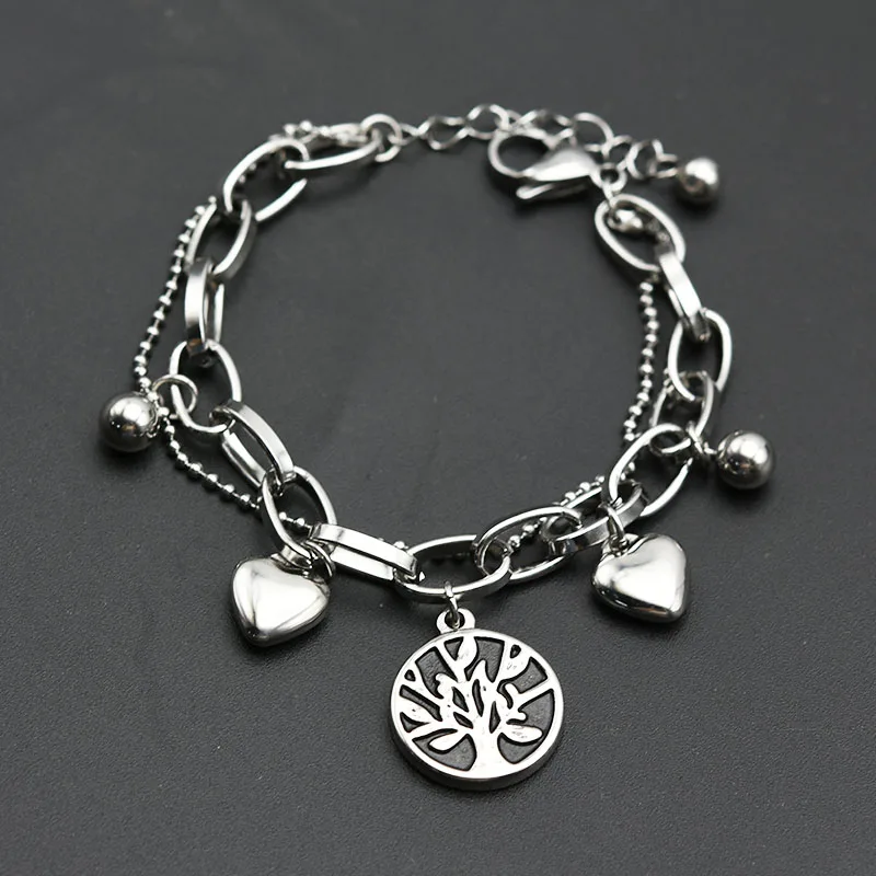 Браслеты с подвесками подвеска деревом жизни браслет для женщин из нержавеющей