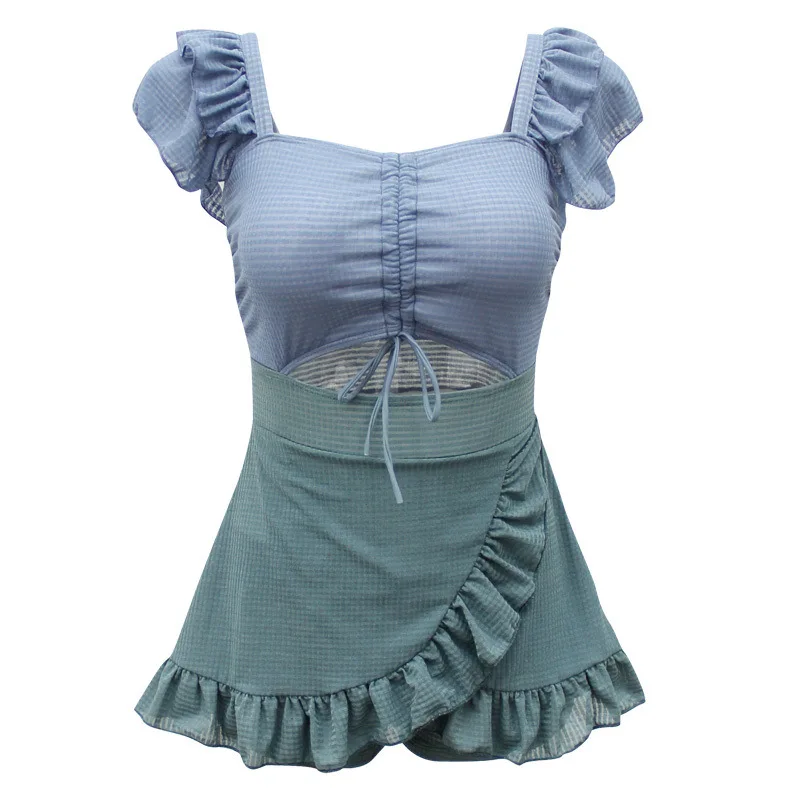 Новинка 2021 корейское летнее цельное платье сексуальный купальник женский