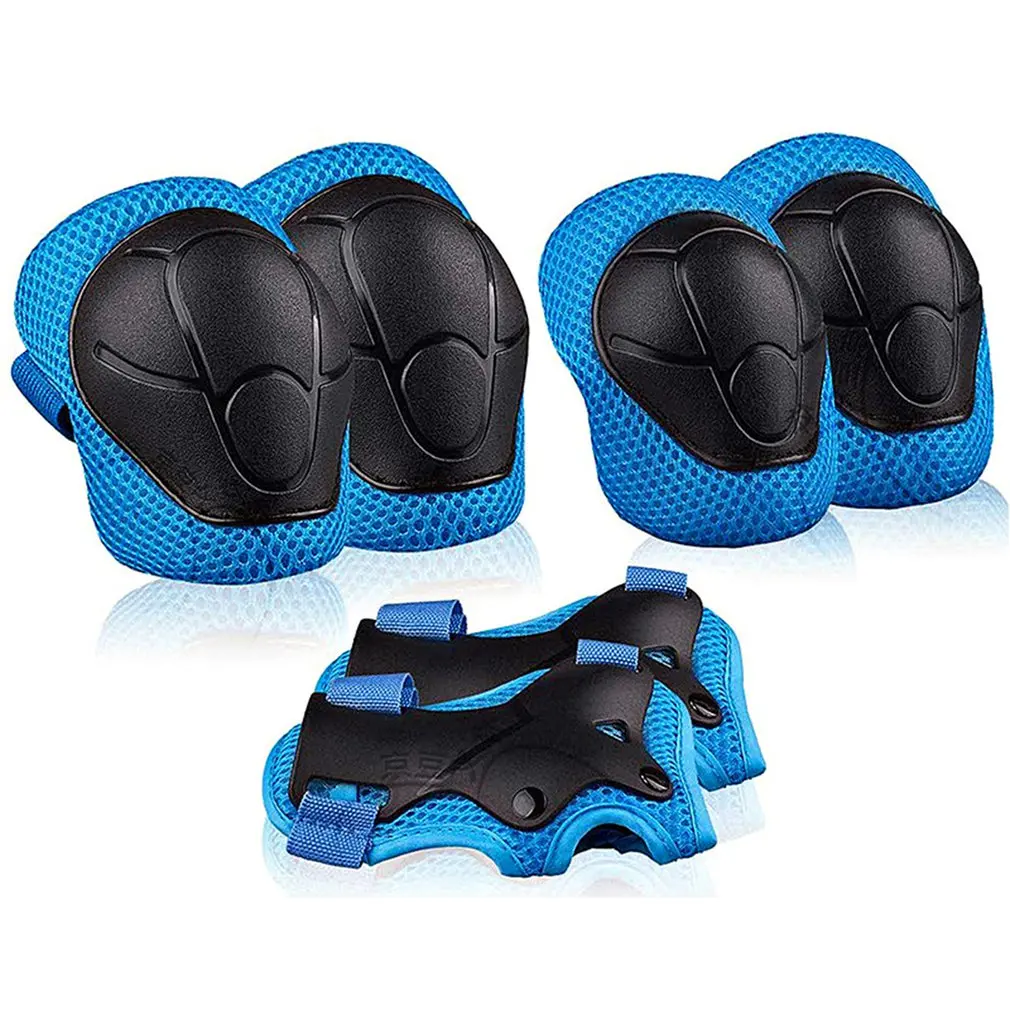 

2021 NEW Kids Knee Pads Set 6 in 1 Protective Gear Kit Knee Elbow Pads with Wrist Guards Children Sports Safety Protection Pads