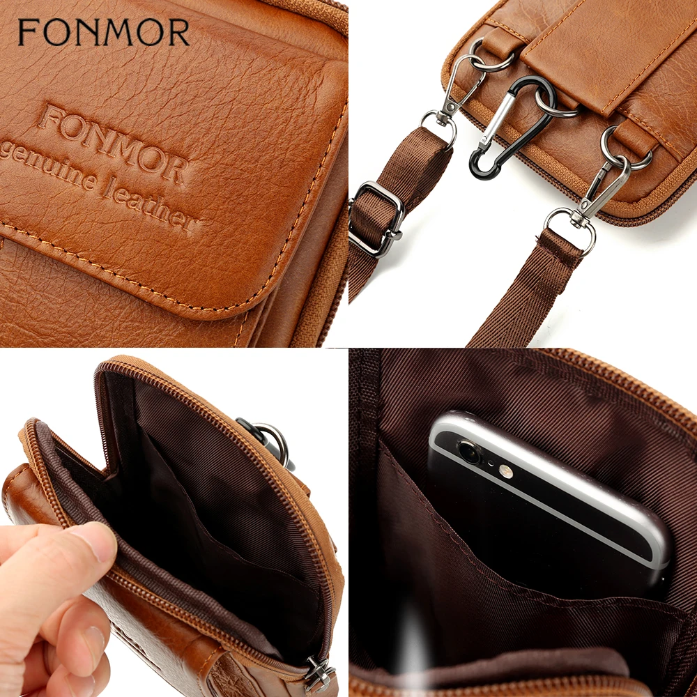Повседневная поясная сумка Fonmor из натуральной кожи для мужчин миниатюрный