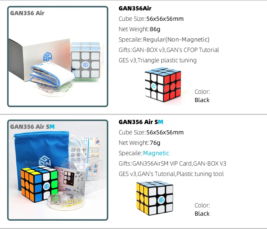 GAN 3x3x3 магический куб 356 AIR SM Master Advance Магнитная формула карты скоростные магниты профессиональная скоростная головоломка рождественские подарки