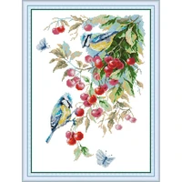 everlasting love bird in the cherry tree chinese cross stitch kits ecological cotton printed 11 diy wedding decoration for home