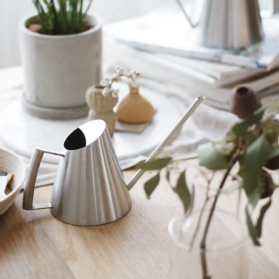 Ручной поливочный горшок из нержавеющей стали матовый садовый инструмент с