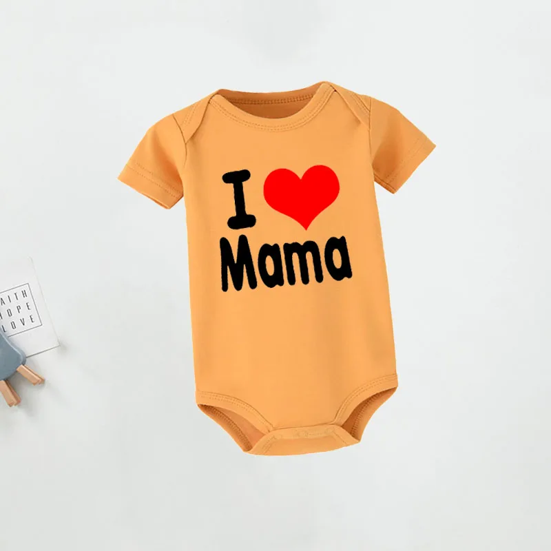 Love Mama/papa-Bolsa de manga corta de algod&oacute;n, ropa de cuerpo de beb&eacute;, ropa de escalada, ropa de beb&eacute; triangular, primavera y verano-2