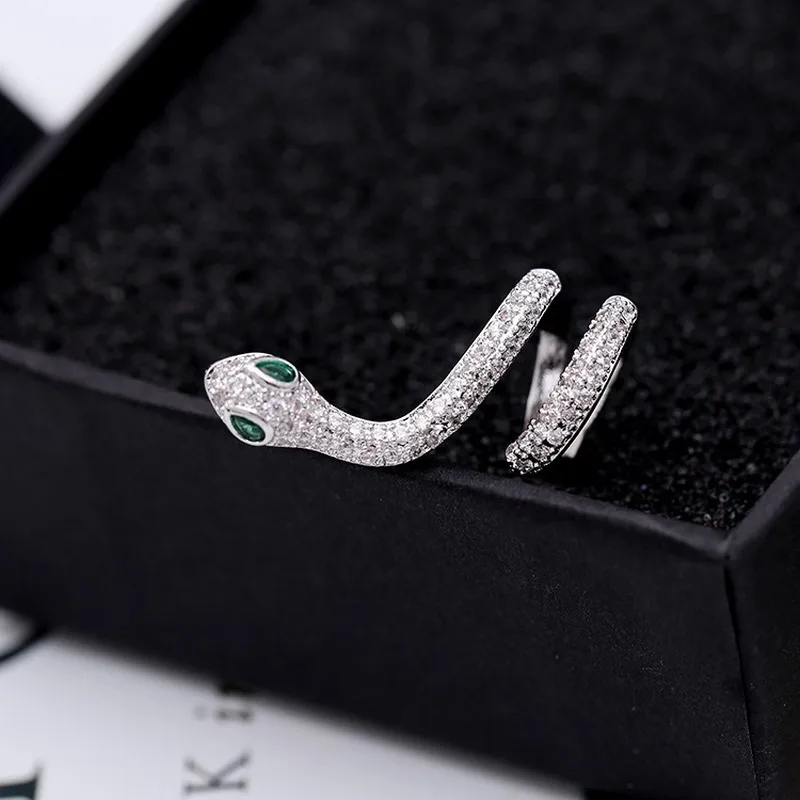 

High-end Copper Zircon Fashionable Little Snake Micro Studs Suitable Women/girls Wedding Party Jewelry /Ear Clip Ear Wholesale