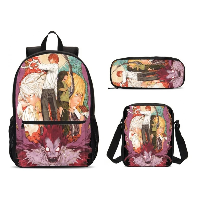 3 шт./компл. тетрадь смерти ноутбук школьные рюкзаки для девочек-подростков