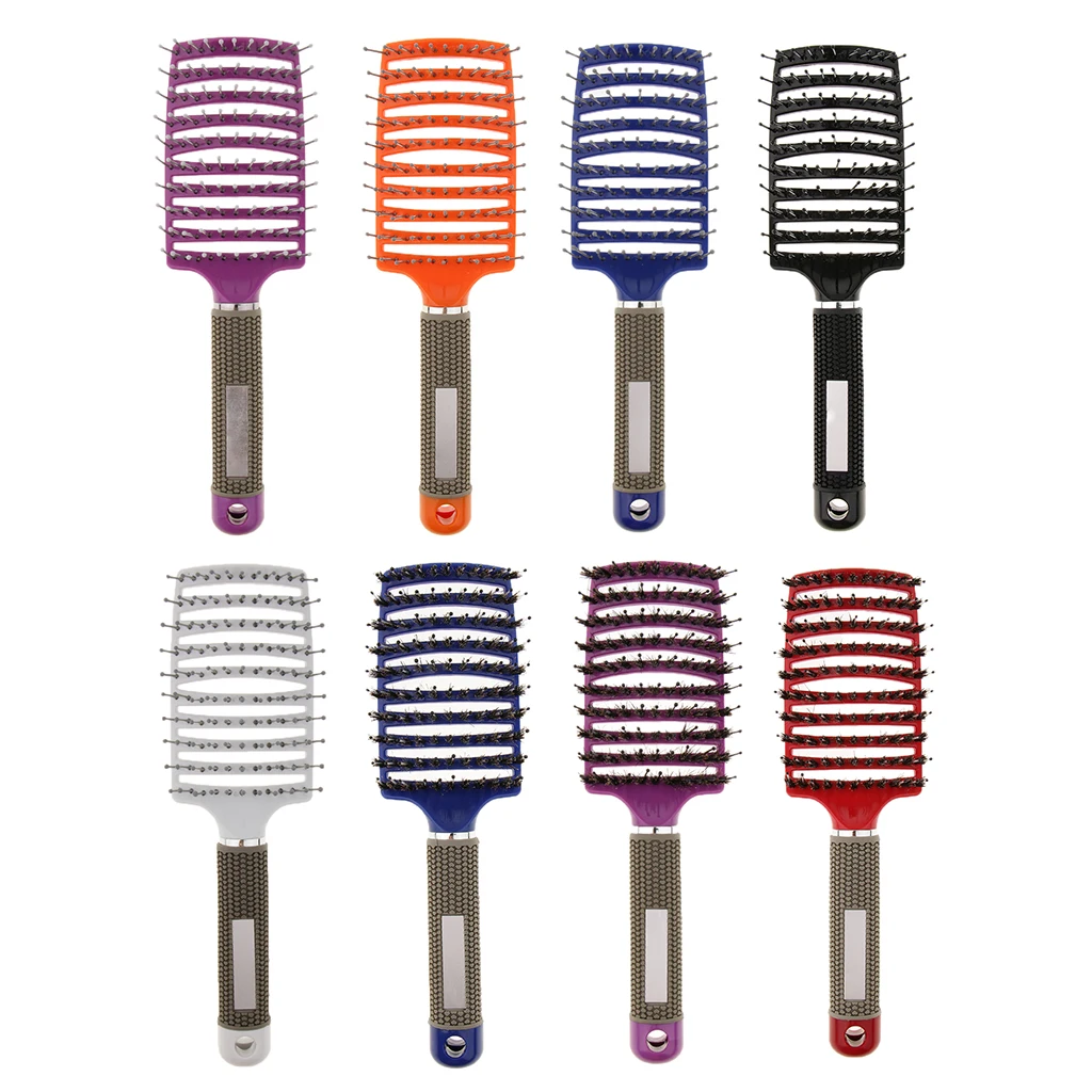 

1 Piece Curved Vented Styling Hair Brush Detangling Comb, Long Thick Curly Hair Massage Blow Drying Brush Paddle Brush