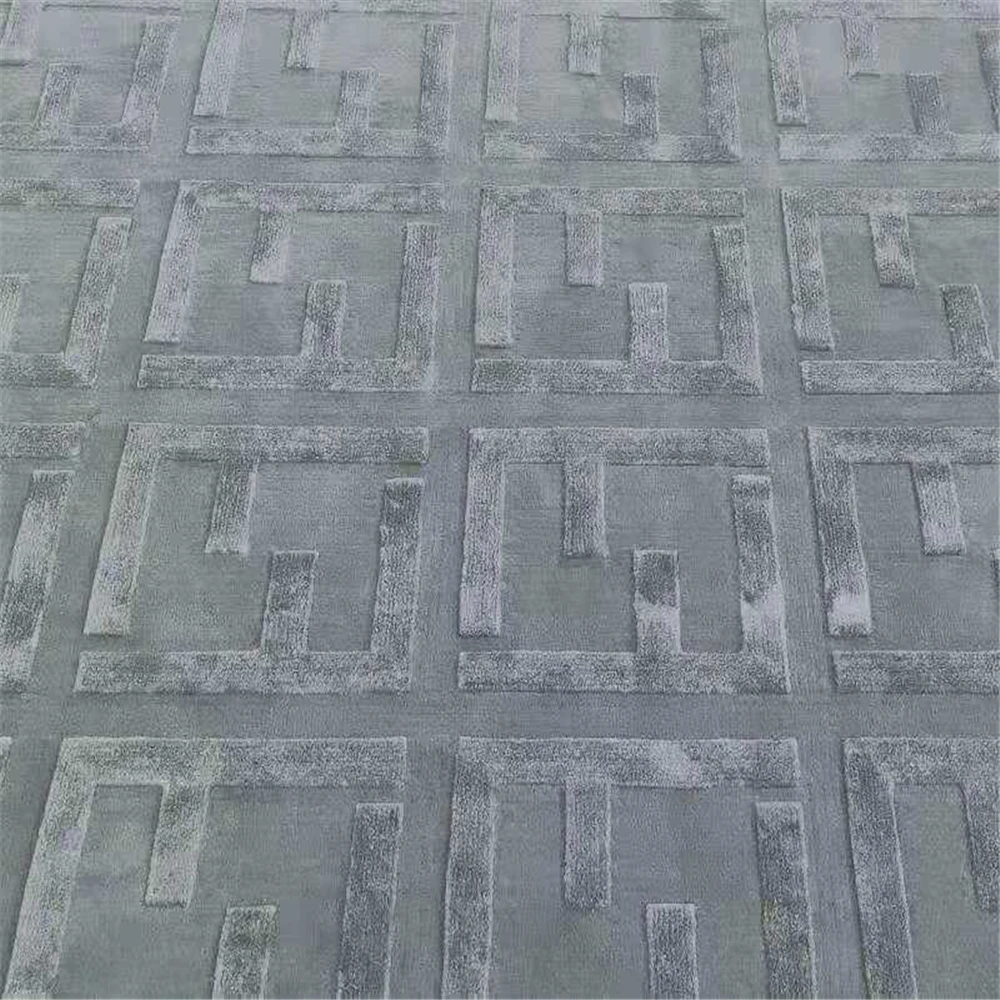 Новая Зеландия шерсть плюс шелк Серый Серебряный 3D F надписи, диван области гостиной ковер ручной резки, можно настроить размер/цвет