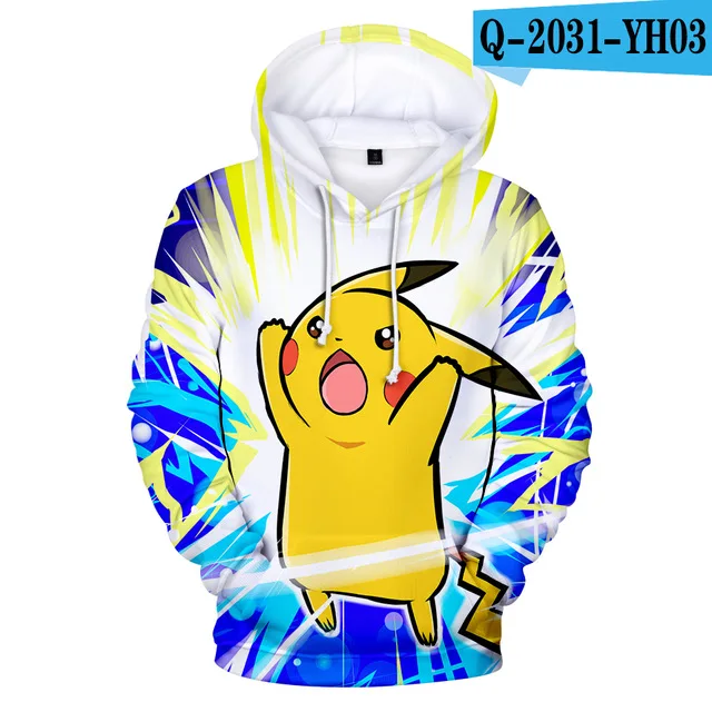 3dwy-1047 Pikachu Pokemon Go 3D Graphic Sweatshirt Hoodies Men Women Umbreon Sweatshirts Hoodie Men Pullover Boys Game Jacket Clothes - Цвет: 3dwy-1047