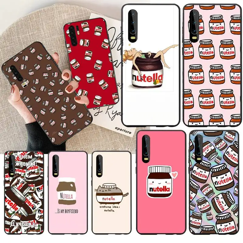 Черный мягкий чехол для телефона PENGHUWAN с шоколадной едой Tumblr Nutella Huawei Honor 20 10 9 8 8x 8c
