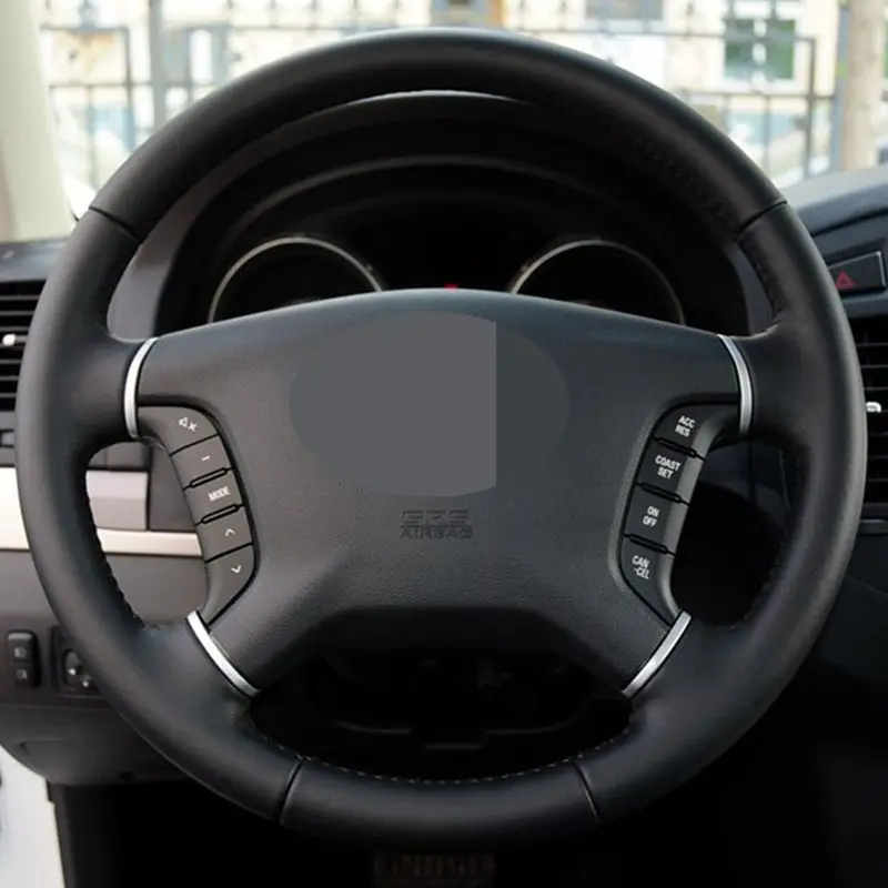 DIY сшитый вручную черный мягкий замшевый чехол рулевого колеса автомобиля для