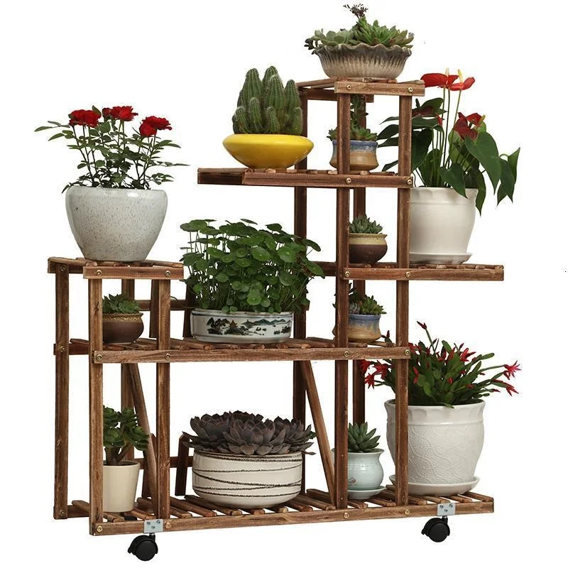 

Estanteria Para Plantas Balkon Indoor Wood Suporte Flores Stojak Na Kwiaty Outdoor Flower Stand Dekoration Rack Plant Shelf