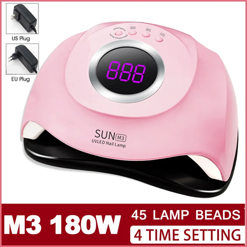 

SUN M3 180W Nail Gel UV LED Lamp for Manicure Nail Lamps Nail Dryer for Curing UV Gel Varnish Nail Tools With Sensor LCD Display
