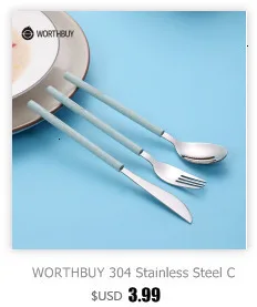 WORTHBUY Западный Золотой набор столовых приборов 304 столовые приборы из нержавеющей стали кухонный нож ложка Вилка для обеда набор портативной походной посуды