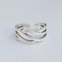 925 sterling silver fashion retro woven multi layer winding opening index finger ring fine jewelry for women party gift