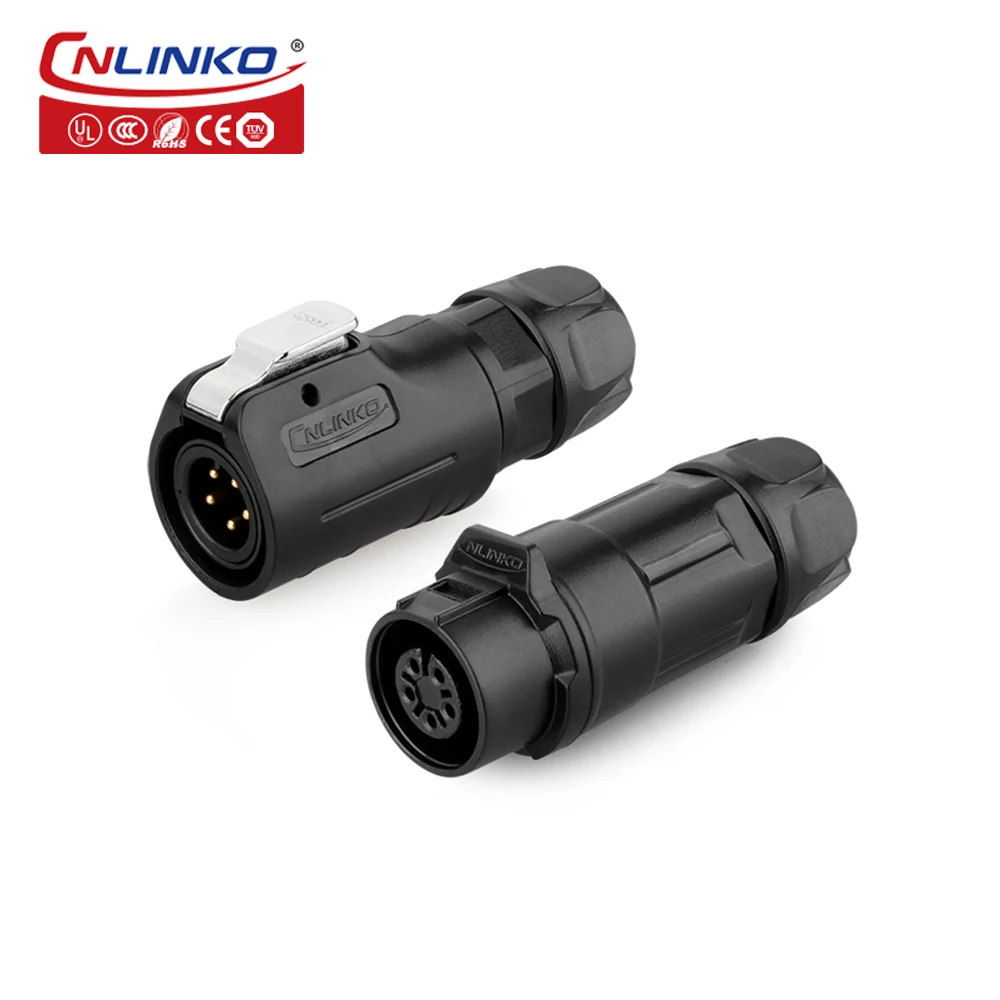 Cnlinko DIN IP67 5 Pin M12 5A PBT круговой Материал светодиодный Разъемы электронный Быстрый