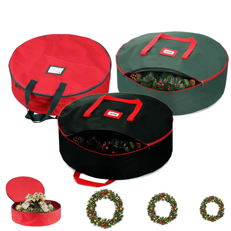 Bolsa de almacenamiento de corona de &aacute;rbol de Navidad plegable, bolsa grande y peque&ntilde;a para el hogar, funda protectora impermeable-1