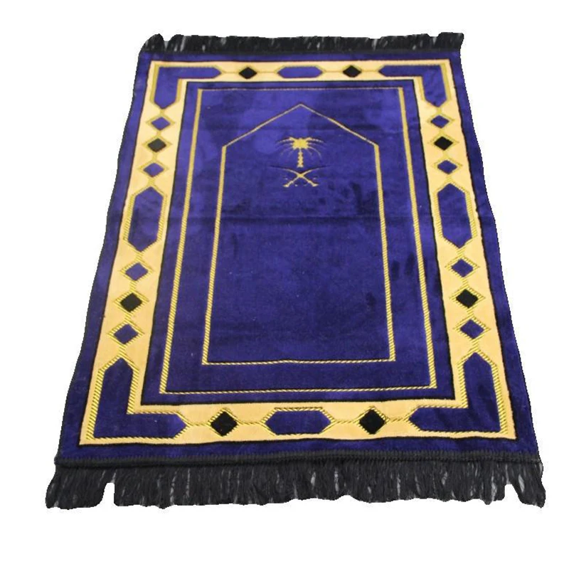 

Muslim Prayer Mat Bedroom Living Room Carpet Soft Blanket Imitation cashmere flocking jacquard Decorative Mat Islamic rug carpet