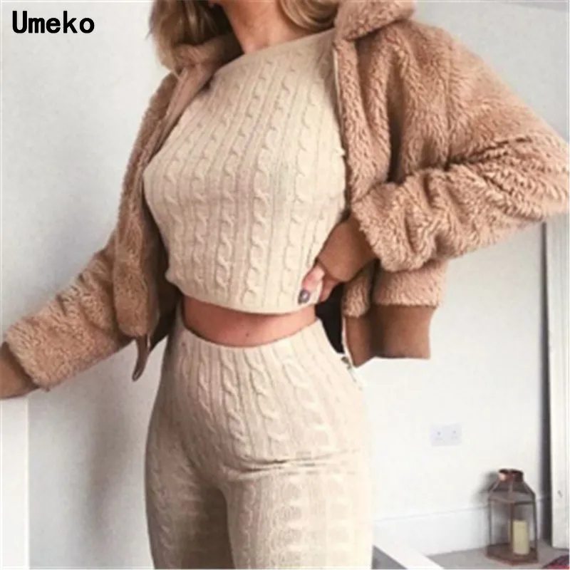 Женский облегающий хлопковый спортивный костюм Umeko комплект из 2 предметов