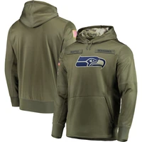seattle men brand sports sweatshirt seahawks salute to service pullover hoodies american football oversized winter hoodie olive