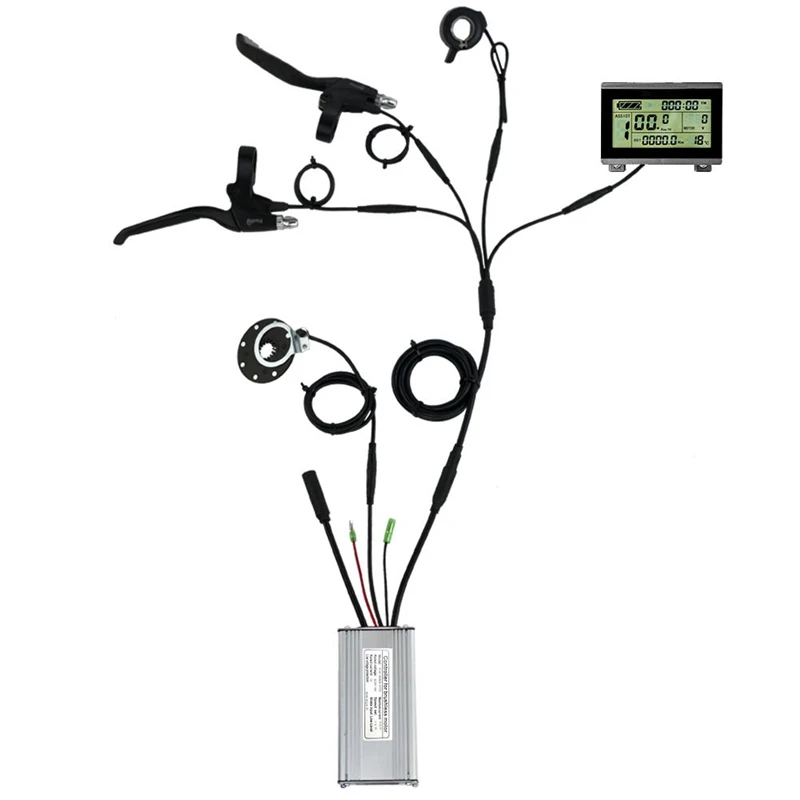 

36V/48V 250W 22A Electric Bicycle Sine Wave Controller KT LCD3 Display&Thumb Throttle and Sensor Waterproof Accessories
