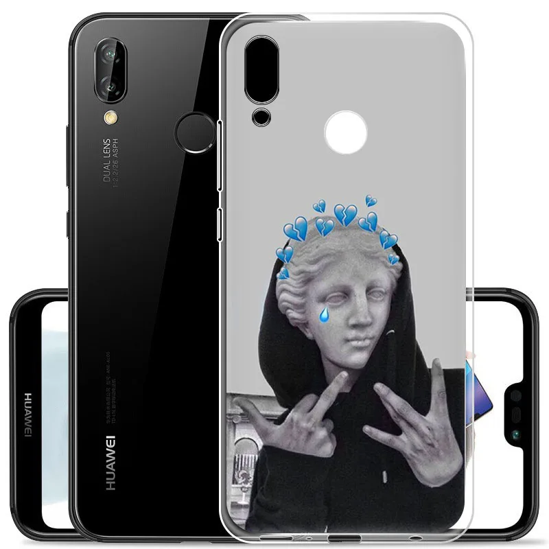 Чехол для телефона huawei Y7 2020 Y3 Y6 Y5 Lite Y9 prime 2019 2018 с статуей Моны Лизы Дэвида медузы