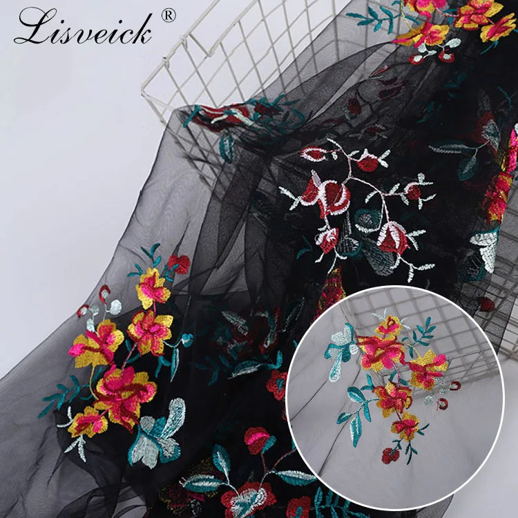 1 м/лот 142 см Ткань Из искусственной нити с вышивкой кружевная ткань маленькими