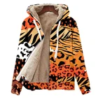 Зимняя утепленная толстовка для мужчин, флисовая куртка оверсайз с 3D рисунком животных, Женская винтажная куртка-бомбер, бархатная одежда, уличная одежда